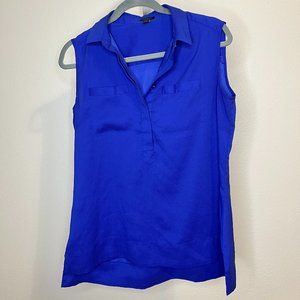 Ann Taylor Blue Sleeveless Top, Size Small